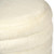 20.5" White Upholstered Cylindrical Ottoman with Ribbed Sides - IMAGE 3