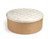 39" White and Brown Tufted Contemporary Round Ottoman - IMAGE 2