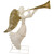 48" LED Lighted Gold and Silver Trumpeting Angel Outdoor Christmas Outdoor Decoration - IMAGE 1