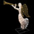 48" LED Lighted Gold and Silver Trumpeting Angel Outdoor Christmas Outdoor Decoration