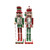 Set of 2 Red and Green Jeweled Peppermint Christmas Nutcrackers 14" - IMAGE 1