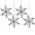 Glitter Snowflakes Christmas Ornaments - 6" - White and Silver - 4ct - IMAGE 1