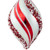 Set of 2 White and Red Glitter and Beads Striped Finial Glass Christmas Ornaments 5.5" - IMAGE 5