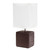 Petite Stone Table Lamp with Rectangular Shade - 11.75" - Brown and White - IMAGE 1