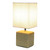 Petite Stone Table Lamp with Rectangular Shade - 11.75" - Beige and White - IMAGE 3