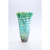 Cylindrical Hand Blown Glass Striped Vase - 14" - Green and Blue - IMAGE 1