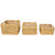 Set of 3 Diamond Weave Rectangular Water Hyacinth Baskets with Handles 17.75" - IMAGE 1