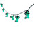 Tractor Patio Light Set - Green - 8" Spacing - Green Wire - 10ct