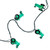 Tractor Patio Light Set - Green - 8" Spacing - Green Wire - 10ct