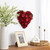 Mixed Floral with Wooden Flowers Artificial Valentine's Day Heart Wreath - 12.25" - IMAGE 2