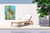 Green and Blue Modern Palms Outdoor Canvas Rectangular Wall Art Decor 40" x 30" - IMAGE 2
