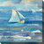 Blue and White Choppy Waters Outdoor Canvas Square Wall Art Decor 24" - IMAGE 1