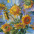 Vibrantly Colored Sunflower Modern Outdoor Canvas Square Wall Art Decor 24" x 24" - IMAGE 1