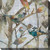 Gray and Blue Chirp Outdoor Canvas Square Wall Art Decor 24" x 24" - IMAGE 1