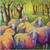 Green and Orange Knitting Circle Outdoor Canvas Square Wall Art Decor 24" x 24" - IMAGE 1