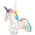 6" Leaping Pastel Unicorn Glass Christmas Ornament - IMAGE 1