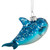 Dolphin Glittered Glass Christmas Hanging Ornament - 4.75" - Sea Blue and White - IMAGE 4