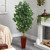 5' Ficus Artificial Tree in Bamboo Planter - IMAGE 3