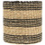 Set of 4 Beige and Black Striped Woven Round Seagrass Baskets 12" - IMAGE 3