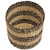 Set of 4 Beige and Black Striped Woven Round Seagrass Baskets 12" - IMAGE 5