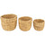 Set of 3 Bisque Woven Round Water Hyacinth Storage Baskets 13.75" - IMAGE 1