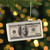 4.5" Silver 100 Dollar Bill Glass Christmas Ornament - IMAGE 2