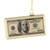 4.5" Gold 100 Dollar Bill Glass Christmas Ornament - IMAGE 1