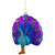 Standing Glittered Peacock Glass Christmas Ornament - 4.75" - Purple and Blue - IMAGE 4