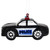 5" Black Police Car Glass Christmas Ornament - IMAGE 3