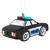 5" Black Police Car Glass Christmas Ornament - IMAGE 4