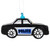 5" Black Police Car Glass Christmas Ornament - IMAGE 5