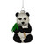 Glittered Panda Bear Glass Christmas Hanging Ornament - 4" - Black and White - IMAGE 1