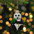 Glittered Panda Bear Glass Christmas Hanging Ornament - 4" - Black and White - IMAGE 2