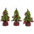 Mini Downswept Pine Artificial Christmas Trees with Pine Cones - 9" - Set of 3 - IMAGE 1