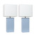 Leather Table Lamps with Square Shades - 21" - White and Blue - Set of 2 - IMAGE 1