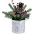 12" Frosted Pine, Berries and Pine Cones Floral Arrangement in Tin Pot - IMAGE 1