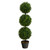 3' Boxwood Triple Ball Artificial Topiary Tree with Black Planter - IMAGE 1