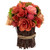 Artificial Mixed Floral Wooden Spring Bouquet - 9" - Red and Pink - IMAGE 5