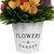 Wooden Artificial Spring Floral Arrangement with "Flowers and Garden" Pot - 8" - IMAGE 3