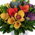 Wooden Artificial Spring Floral Arrangement with "Flowers and Garden" Pot - 8"