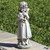 16" Girl with Lamb Outdoor Garden Statue - IMAGE 1