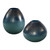 Set of 2 Bronze and Aqua Blue Glass Vases 15" - IMAGE 1