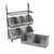 38" Silver and Black Modern Industrial Metal Bin Organizer