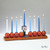 11.25" Brown and Blue Hand Painted Hanukkah Basketball Menorah - IMAGE 2