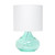 13.5" Aqua Blue Raindrop Table Lamp with White Drum Shade - IMAGE 1