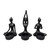 Yoga Women Tealight Candle Holders - 7" - Black - Set of 3 - IMAGE 1