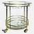 Two Tier Round Glass Top Rolling Bar Cart - 27" - Gold - IMAGE 1