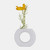 Donut Ceramic Vase with flat Base- 6.5" - White - IMAGE 2