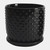 Ceramic Tiny Dots Tabletop Planter with Saucer - 6" - Black - Set of 2 - IMAGE 2