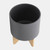 Matte Finish Speckled Ceramic Planters on Stand - 12" - Gray - Set of 2 - IMAGE 6